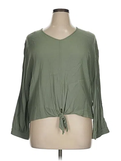 Pre-owned Fortune + Ivy 3/4 Sleeve T-shirt In Green