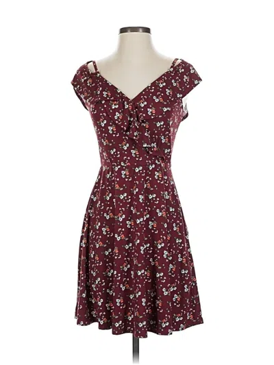 Pre-owned Fortune + Ivy Casual Dress In Burgundy