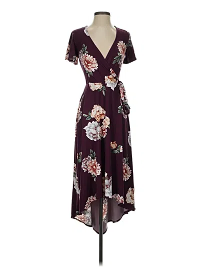 Pre-owned Fortune + Ivy Casual Dress In Burgundy