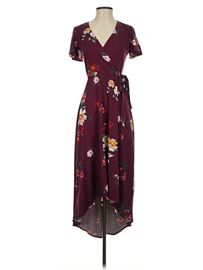 Pre-owned Fortune + Ivy Casual Dress In Burgundy