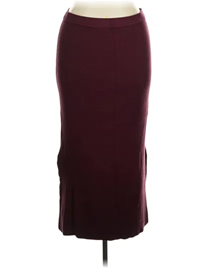 Pre-owned Fortune + Ivy Formal Skirt In Burgundy