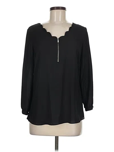 Pre-owned Fortune + Ivy Long Sleeve Blouse In Black