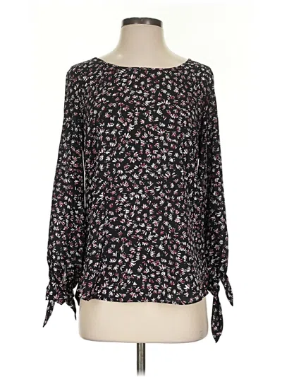 Pre-owned Fortune + Ivy Long Sleeve Blouse In Black