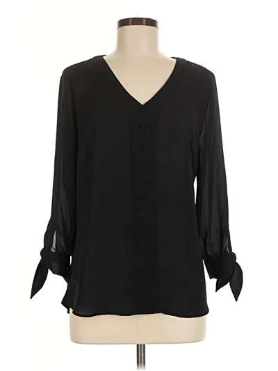 Pre-owned Fortune + Ivy Long Sleeve Blouse In Black