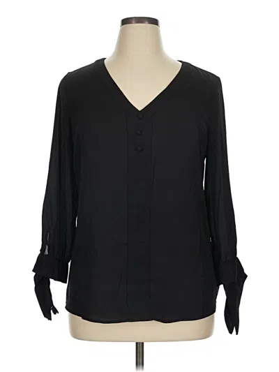 Pre-owned Fortune + Ivy Long Sleeve Blouse In Black