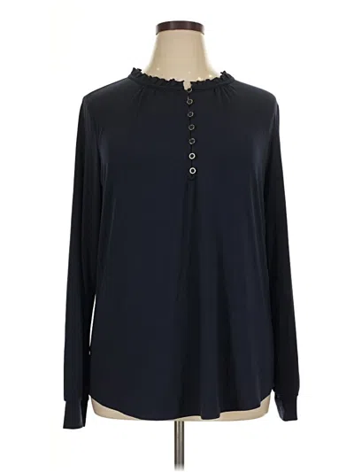 Pre-owned Fortune + Ivy Long Sleeve Blouse In Black