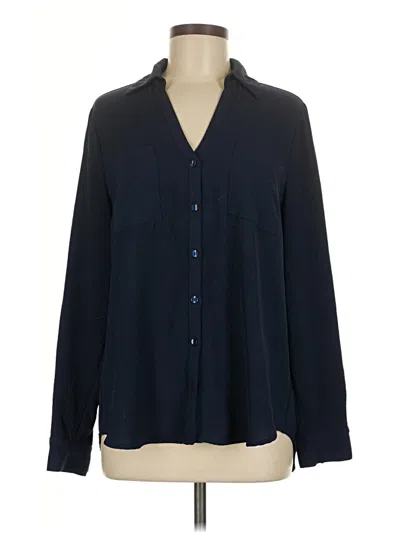 Pre-owned Fortune + Ivy Long Sleeve Blouse In Blue