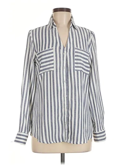 Pre-owned Fortune + Ivy Long Sleeve Blouse In Blue