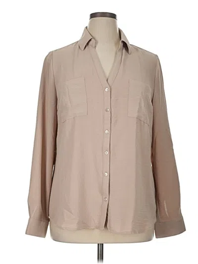 Pre-owned Fortune + Ivy Long Sleeve Blouse In Brown