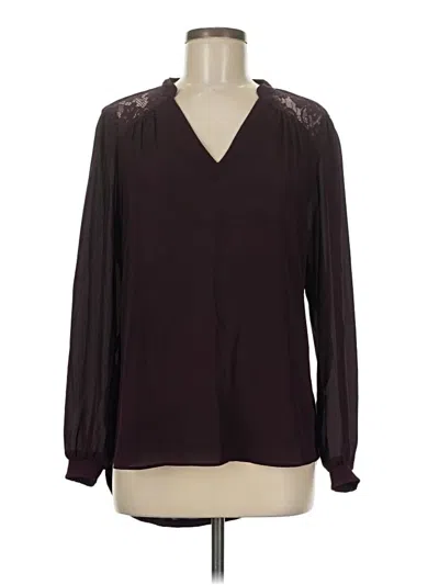 Pre-owned Fortune + Ivy Long Sleeve Blouse In Burgundy