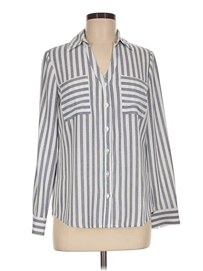 Pre-owned Fortune + Ivy Long Sleeve Blouse In Gray