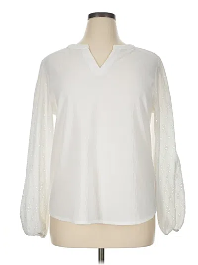 Pre-owned Fortune + Ivy Long Sleeve Blouse In Ivory