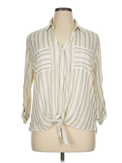 Pre-owned Fortune + Ivy Long Sleeve Blouse In Ivory
