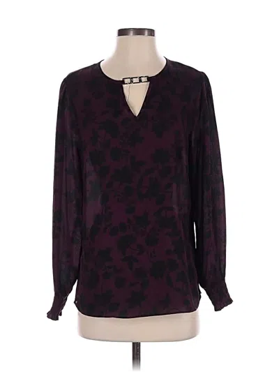 Pre-owned Fortune + Ivy Long Sleeve Blouse In Purple
