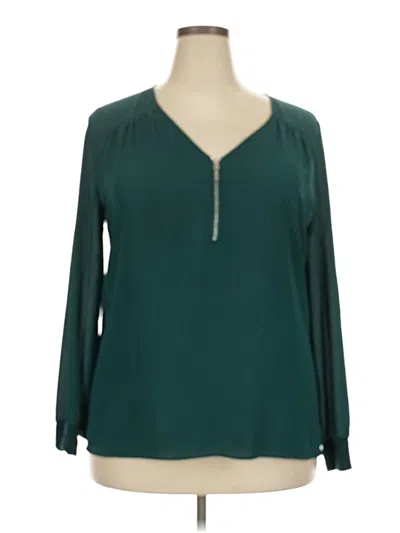 Pre-owned Fortune + Ivy Long Sleeve Blouse In Teal
