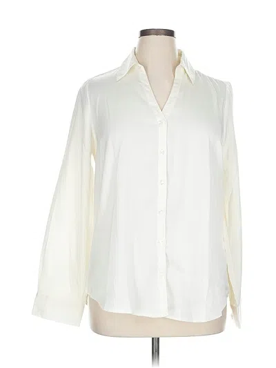 Pre-owned Fortune + Ivy Long Sleeve Blouse In White