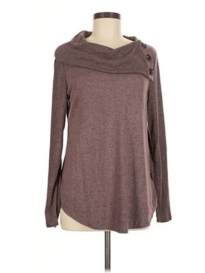 Pre-owned Fortune + Ivy Long Sleeve Top Brown Cowl Neck Tops