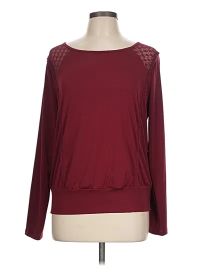 Pre-owned Fortune + Ivy Long Sleeve Top Burgundy Boatneck Tops