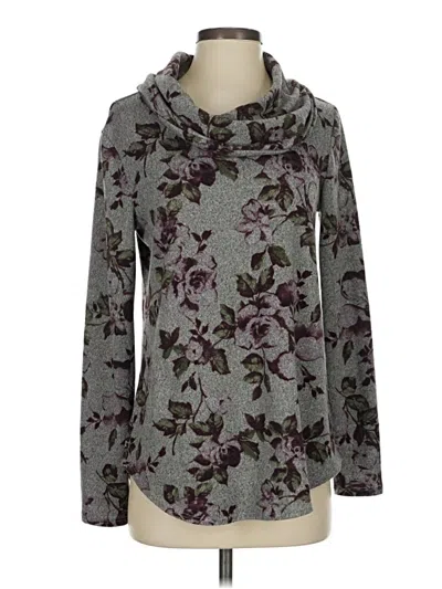 Pre-owned Fortune + Ivy Long Sleeve Top Gray Cowl Neck Tops