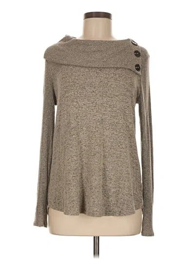 Pre-owned Fortune + Ivy Long Sleeve Top Gray Cowl Neck Tops