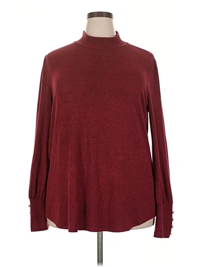 Pre-owned Fortune + Ivy Long Sleeve Turtleneck In Burgundy