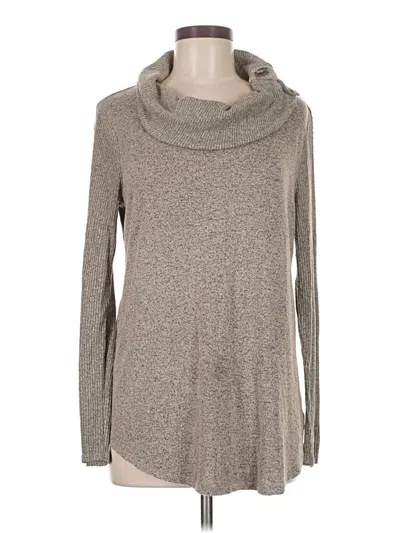 Pre-owned Fortune + Ivy Long Sleeve Turtleneck In Tan