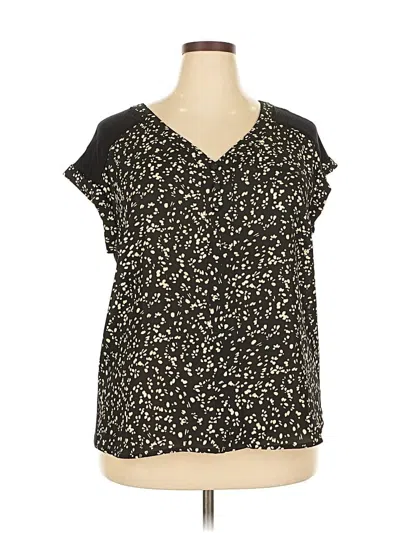 Pre-owned Fortune + Ivy Short Sleeve Blouse In Black