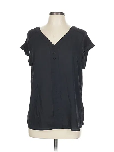 Pre-owned Fortune + Ivy Short Sleeve Blouse In Black