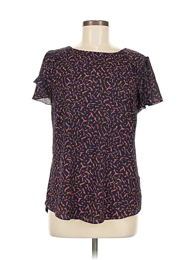 Pre-owned Fortune + Ivy Short Sleeve Blouse In Black