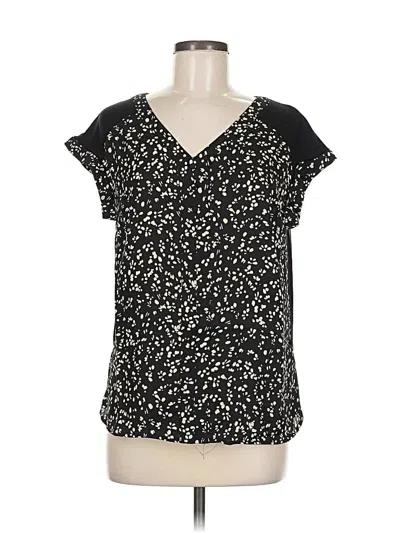 Pre-owned Fortune + Ivy Short Sleeve Blouse In Black