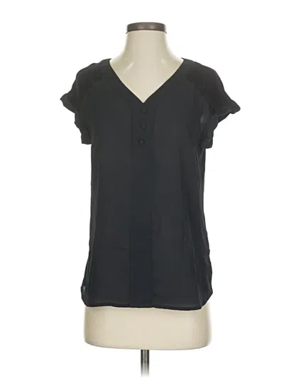 Pre-owned Fortune + Ivy Short Sleeve Blouse In Black