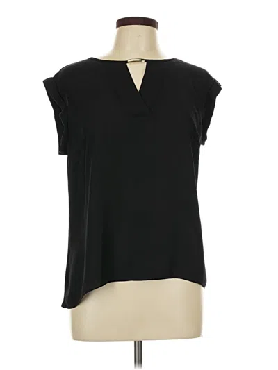 Pre-owned Fortune + Ivy Short Sleeve Blouse In Black