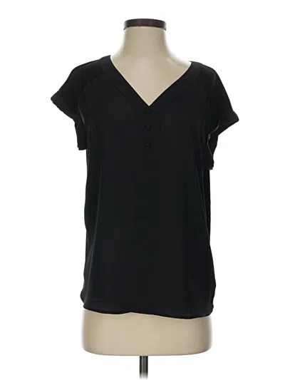 Pre-owned Fortune + Ivy Short Sleeve Blouse In Black