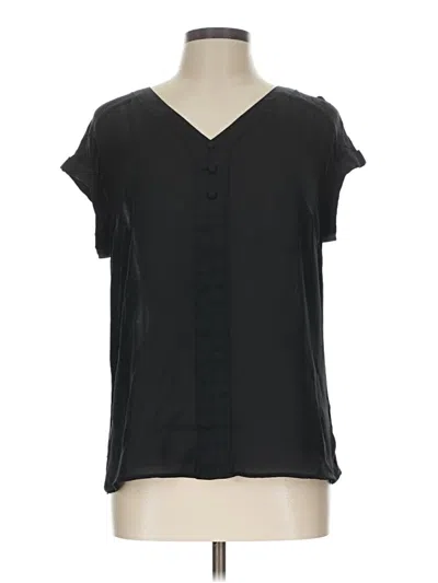 Pre-owned Fortune + Ivy Short Sleeve Blouse In Black