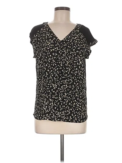 Pre-owned Fortune + Ivy Short Sleeve Blouse In Black