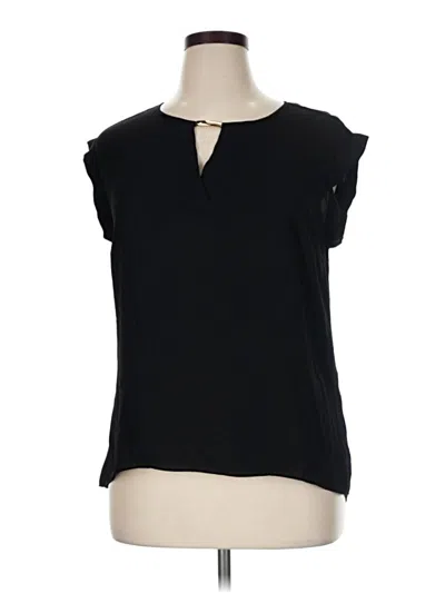 Pre-owned Fortune + Ivy Short Sleeve Blouse In Black