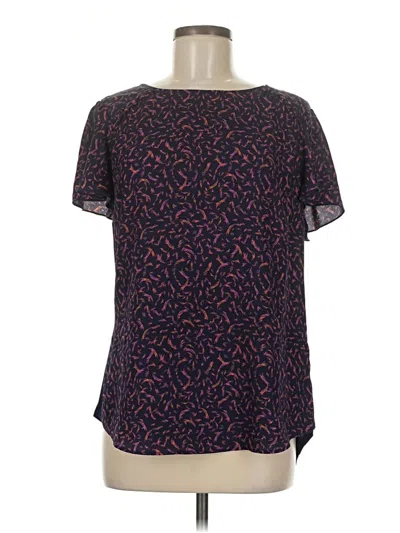 Pre-owned Fortune + Ivy Short Sleeve Blouse In Blue