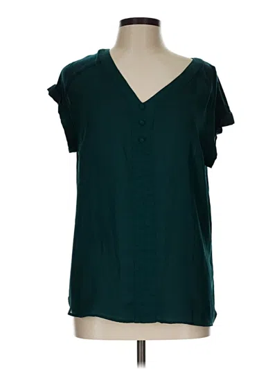 Pre-owned Fortune + Ivy Short Sleeve Blouse In Blue