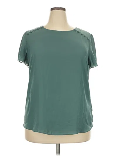 Pre-owned Fortune + Ivy Short Sleeve Blouse In Blue