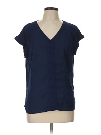 Pre-owned Fortune + Ivy Short Sleeve Blouse In Blue