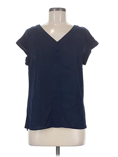 Pre-owned Fortune + Ivy Short Sleeve Blouse In Blue