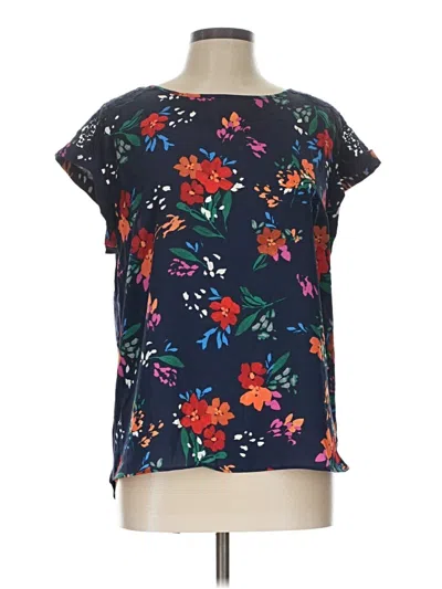 Pre-owned Fortune + Ivy Short Sleeve Blouse In Blue