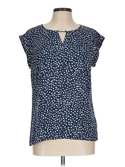Pre-owned Fortune + Ivy Short Sleeve Blouse In Blue