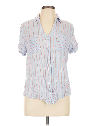 Pre-owned Fortune + Ivy Short Sleeve Blouse In Blue
