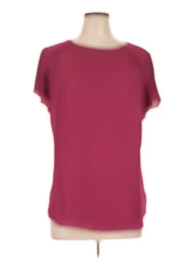 Pre-owned Fortune + Ivy Short Sleeve Blouse In Burgundy