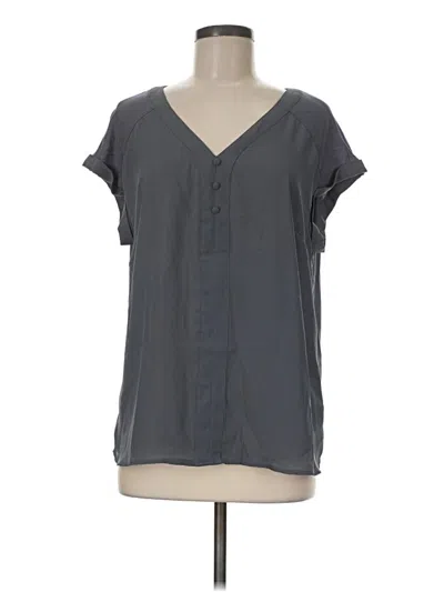 Pre-owned Fortune + Ivy Short Sleeve Blouse In Gray