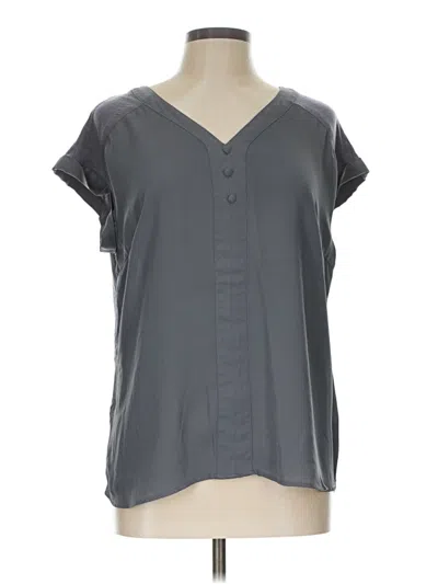Pre-owned Fortune + Ivy Short Sleeve Blouse In Gray