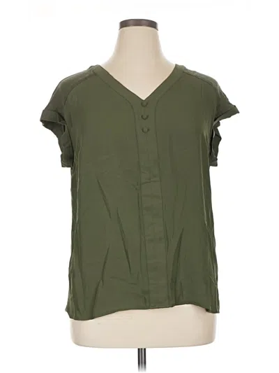 Pre-owned Fortune + Ivy Short Sleeve Blouse In Green