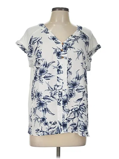 Pre-owned Fortune + Ivy Short Sleeve Blouse In Ivory