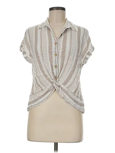 Pre-owned Fortune + Ivy Short Sleeve Blouse In Ivory